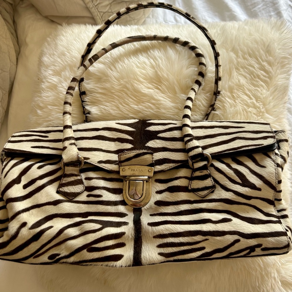 Prada Zebra Pony Hair Handbag Vintage Gem